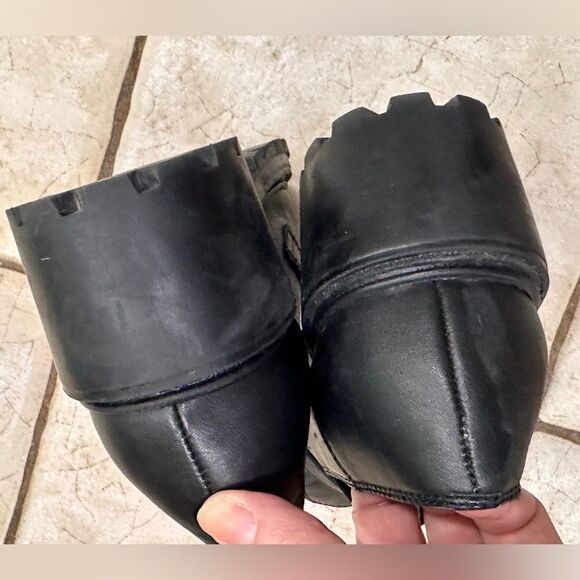 Vintage Esprit Black Leather Platform Chunky Leather Slip On Shoes, Y2K Size 11 - Picture 9 of 10